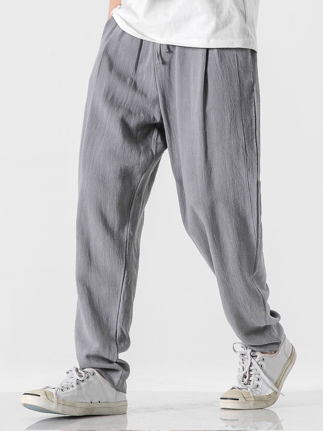 Comfortable Linen-Cotton Blend Harem Pants
