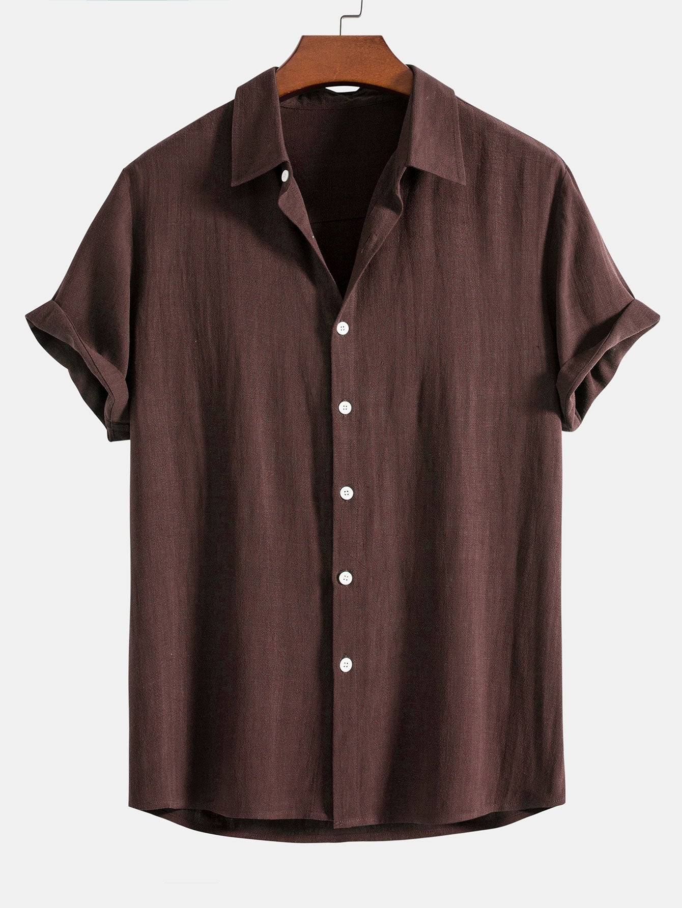 Linen-Rayon Blend Button-Up Shirt with Straight-Leg Linen Trousers