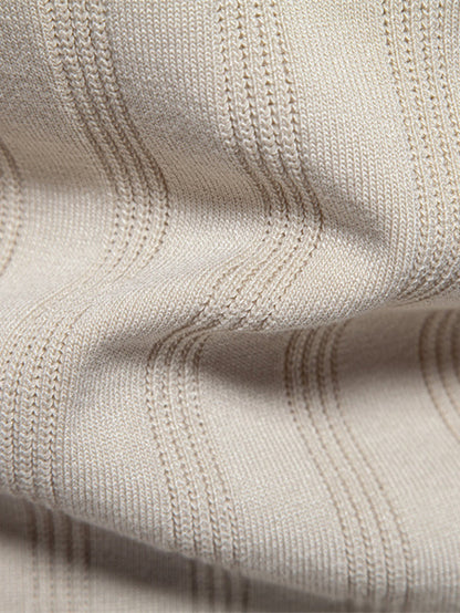 Gestreept gebreid poloshirt