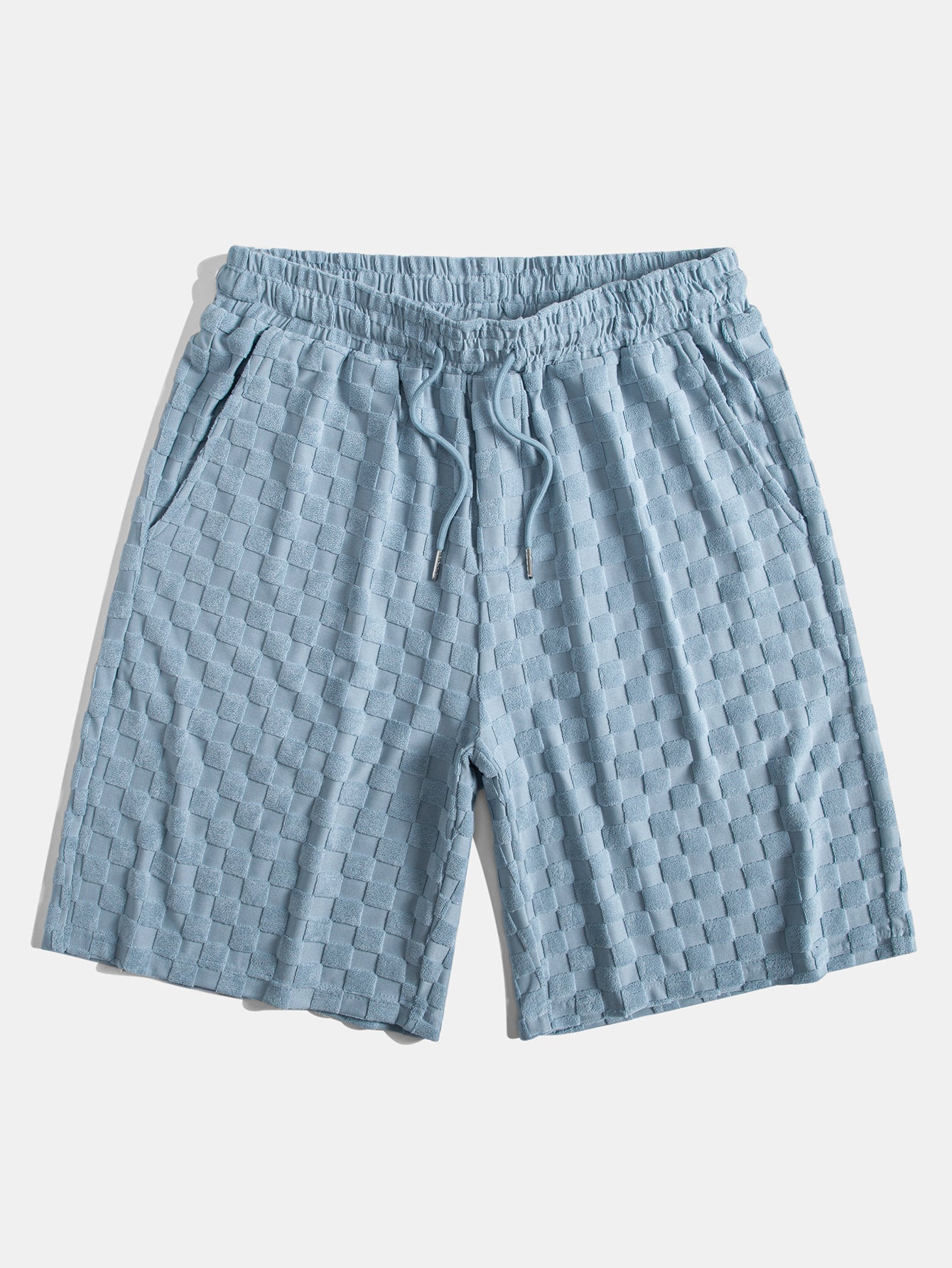 Geruite badstof overhemd en short set