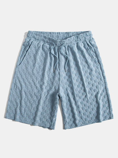 Geruite badstof overhemd en short set