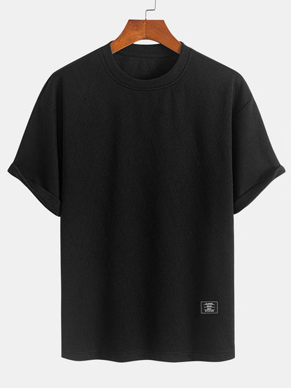 Comfortabele set bestaande uit een T-shirt en shorts met ruitjacquardprint