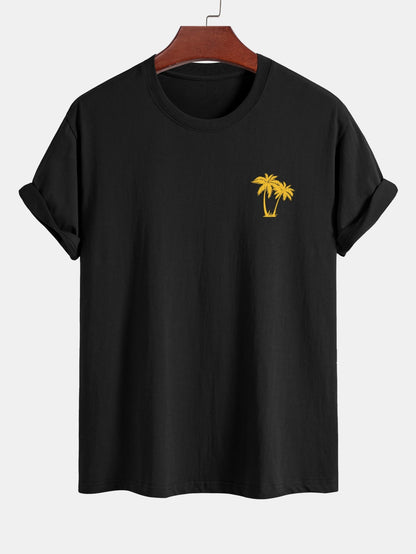 Klassiek katoenen T-shirt met palmboomprint.