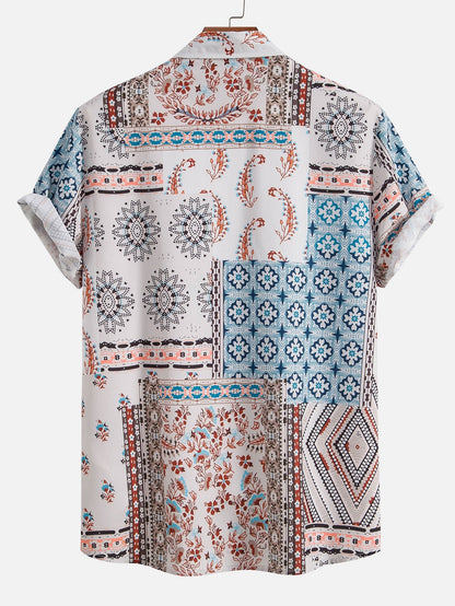 Overhemd met knoopsluiting en sjaalprint