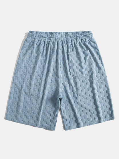 Geruite badstof overhemd en short set