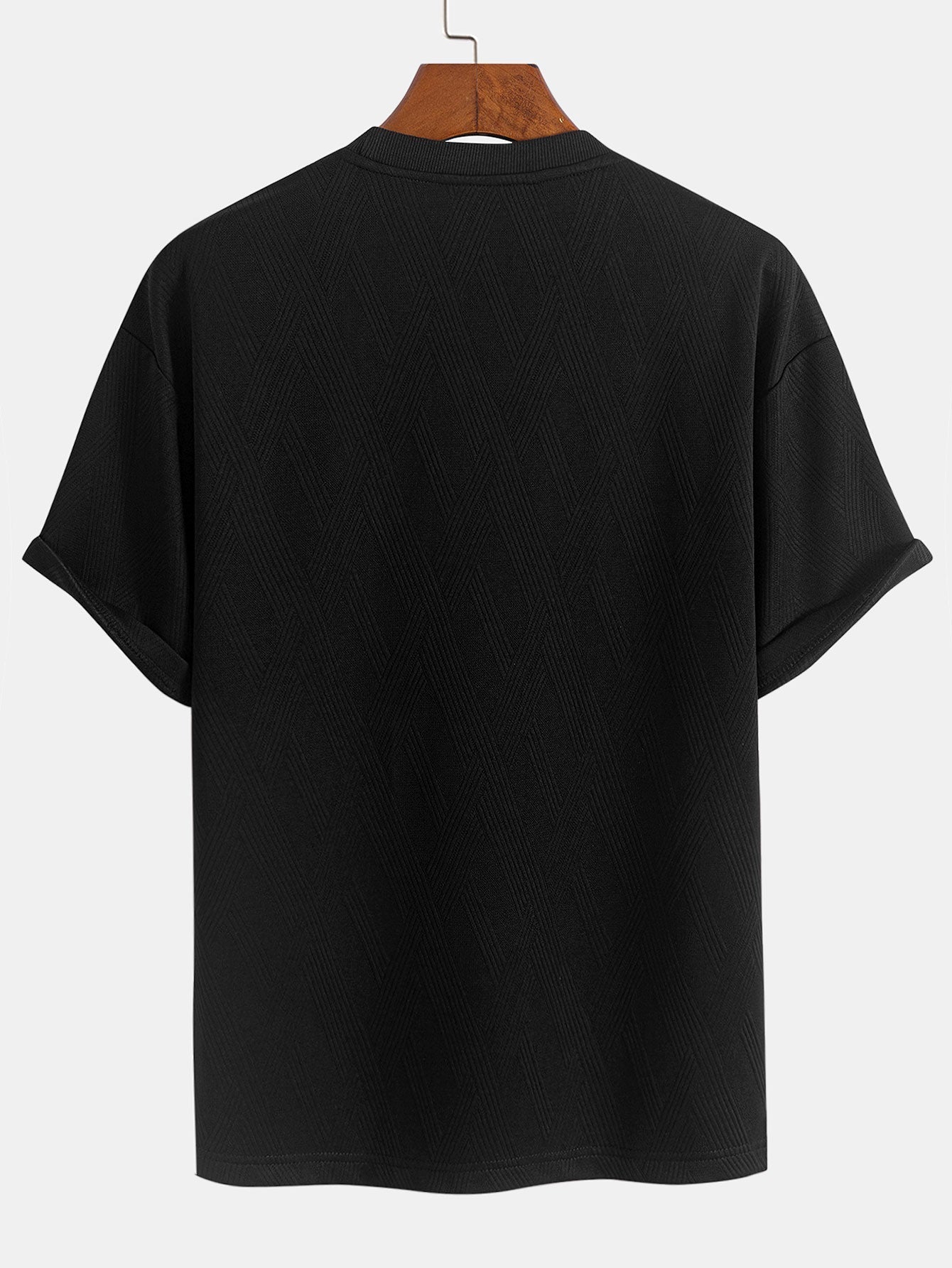 Comfortabele set bestaande uit een T-shirt en shorts met ruitjacquardprint