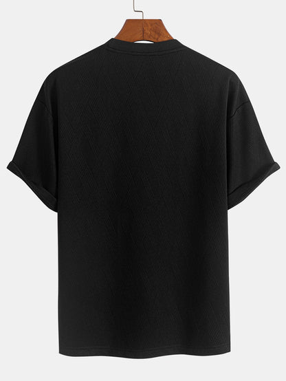 Comfortabele set bestaande uit een T-shirt en shorts met ruitjacquardprint