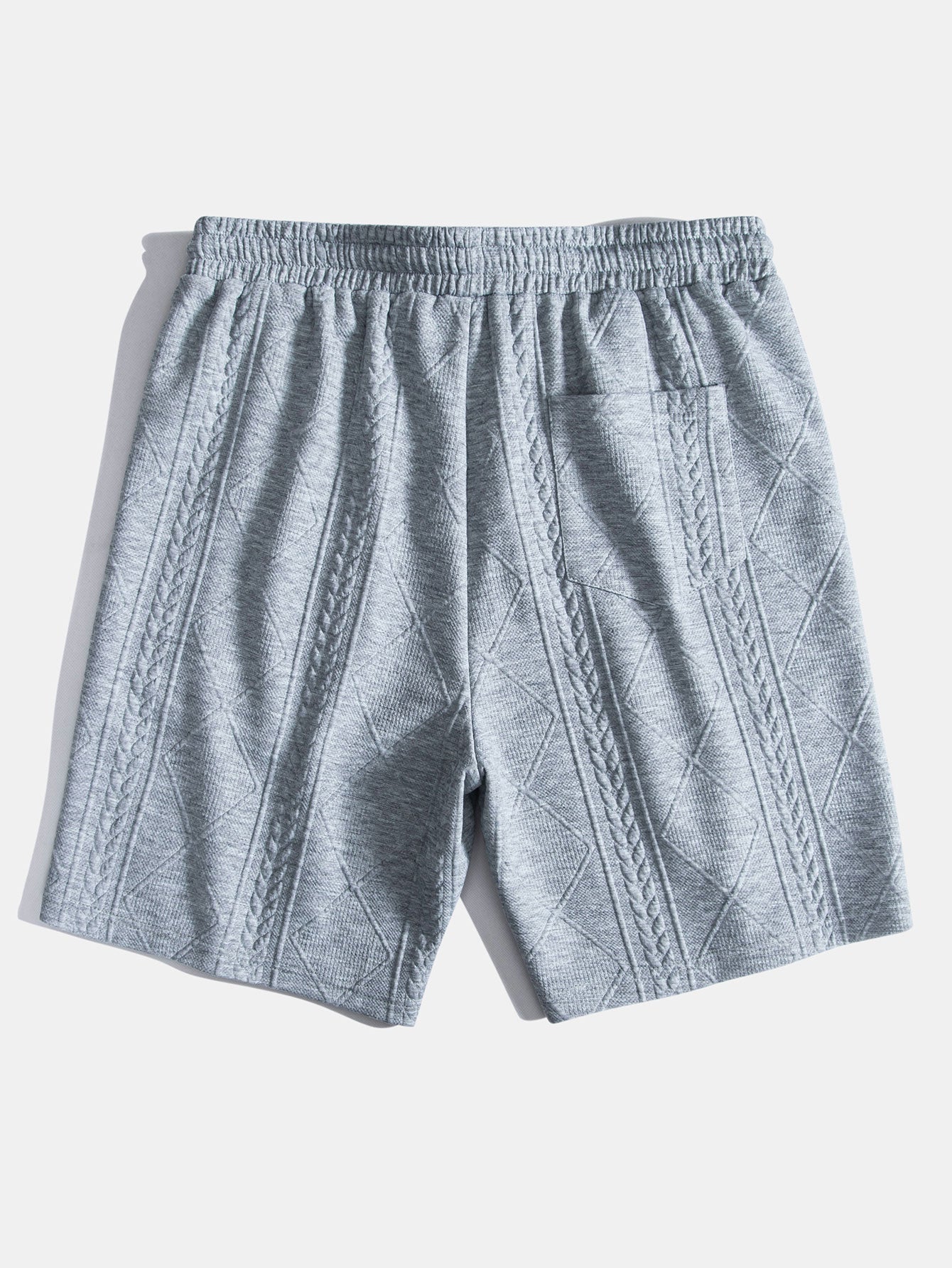 Geometric Jacquard Short Sleeve T-Shirt with Arc Hem & Matching Shorts