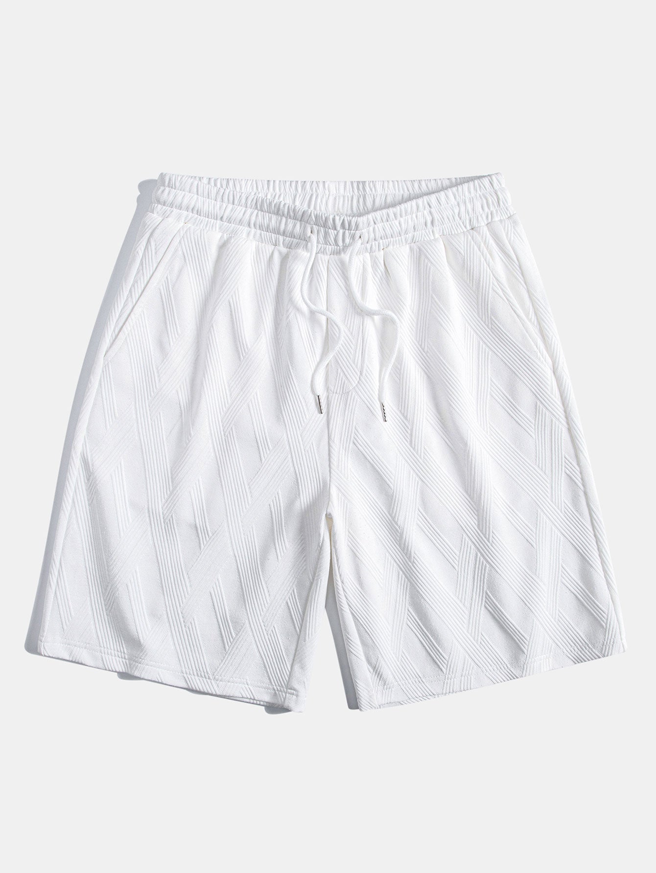 Comfortabele set bestaande uit een T-shirt en shorts met ruitjacquardprint