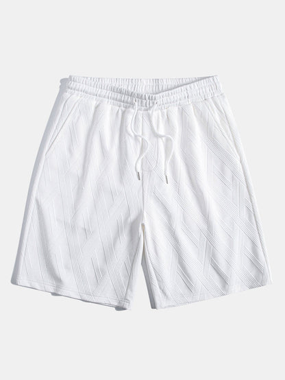 Comfortabele set bestaande uit een T-shirt en shorts met ruitjacquardprint