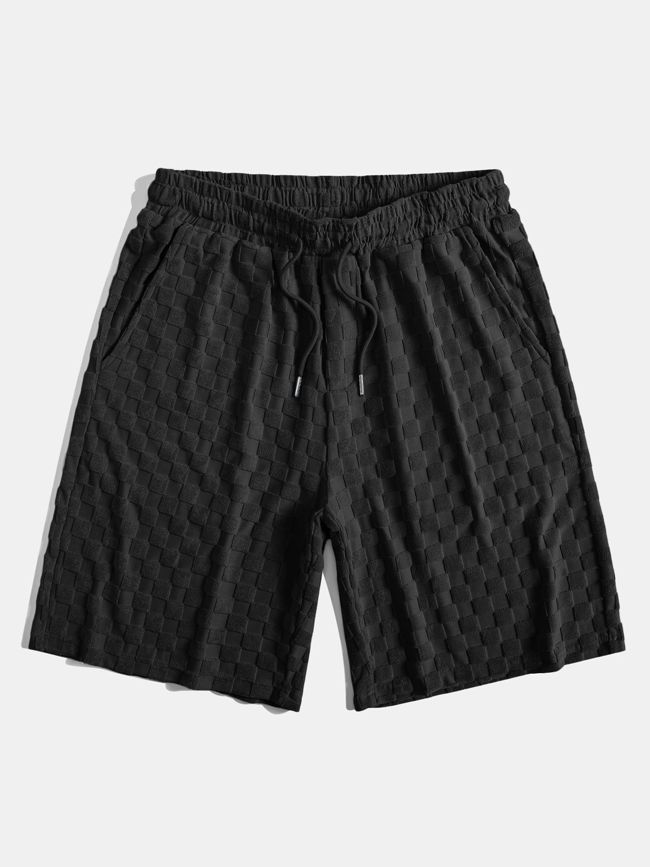 Geruite badstof overhemd en short set