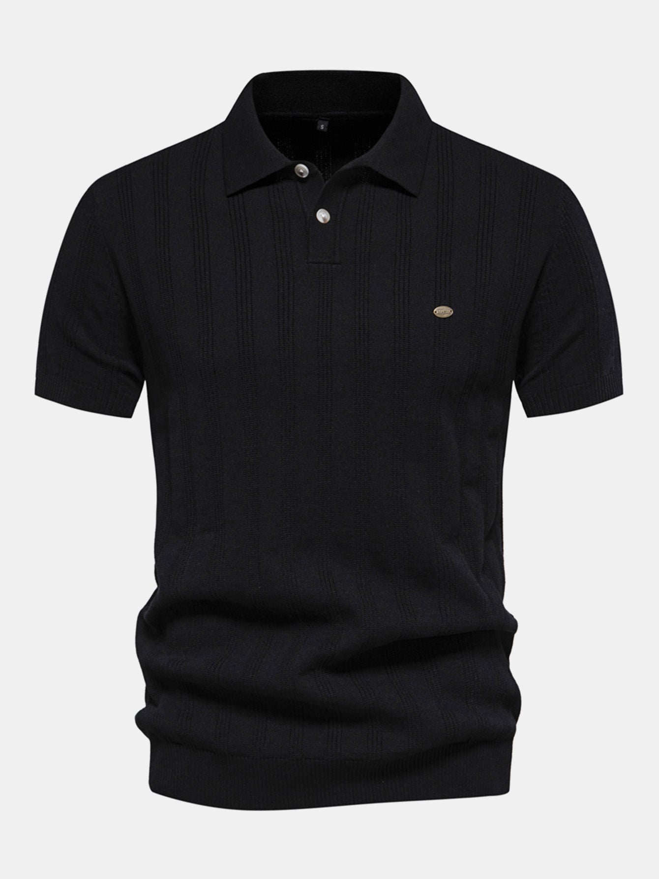 Gestreept gebreid poloshirt
