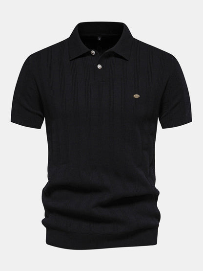 Gestreept gebreid poloshirt