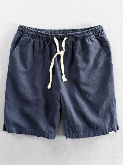Drawstring Shorts in a Linen-Cotton Blend