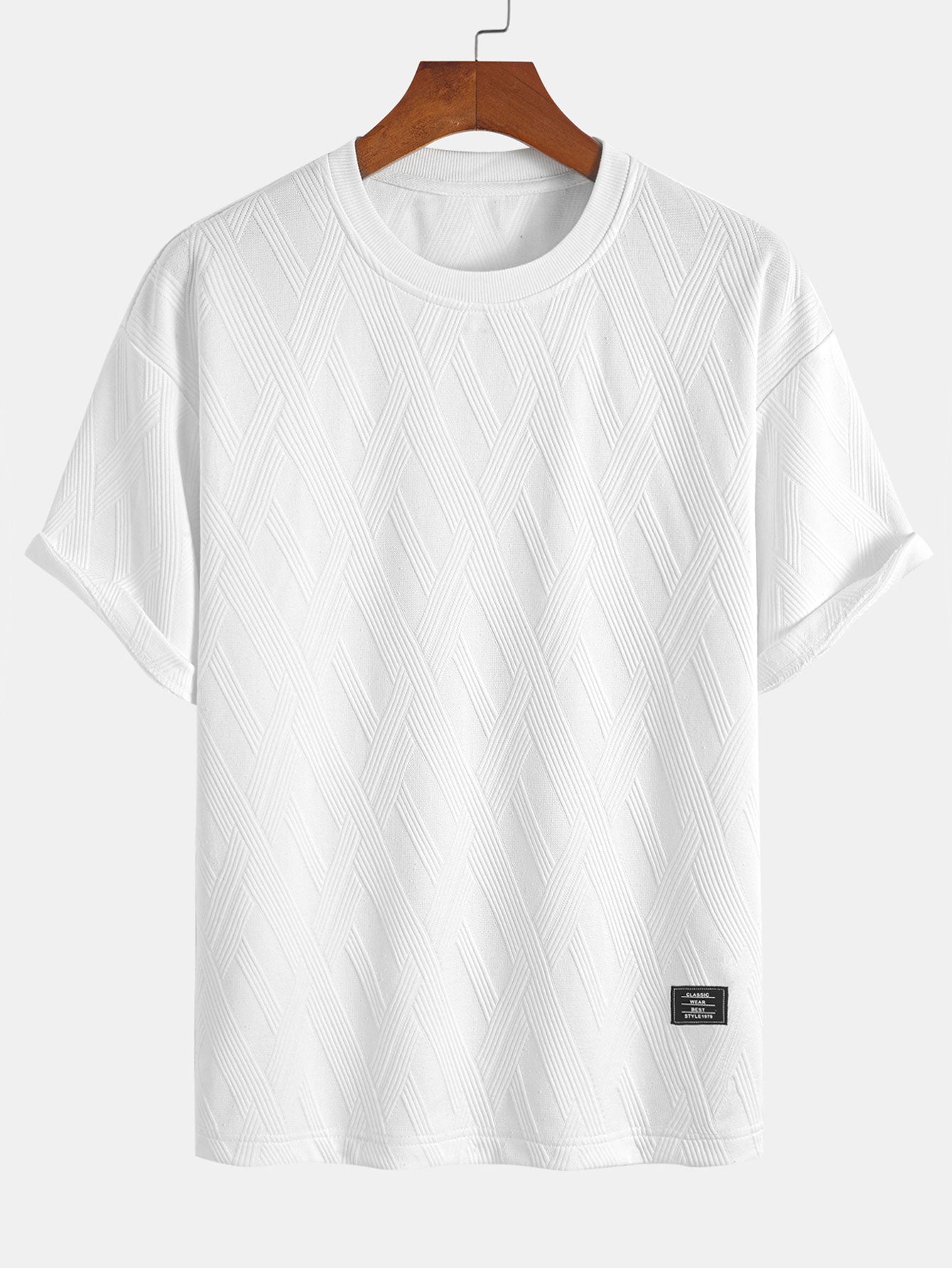 Comfortabele set bestaande uit een T-shirt en shorts met ruitjacquardprint