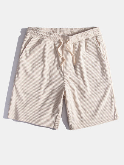 Corduroy Cubaans overhemd en shortset met korte mouwen