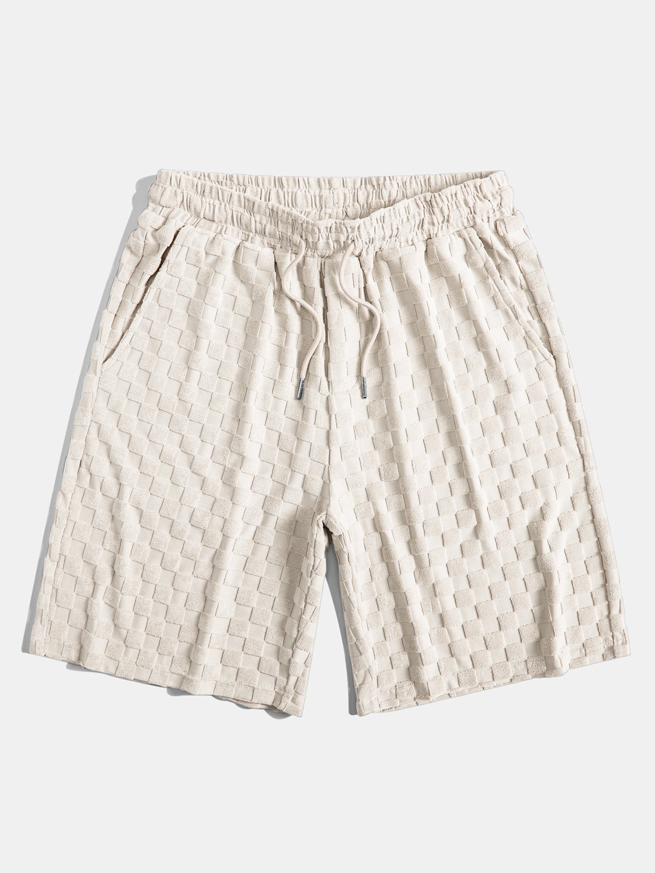 Geruite badstof overhemd en short set
