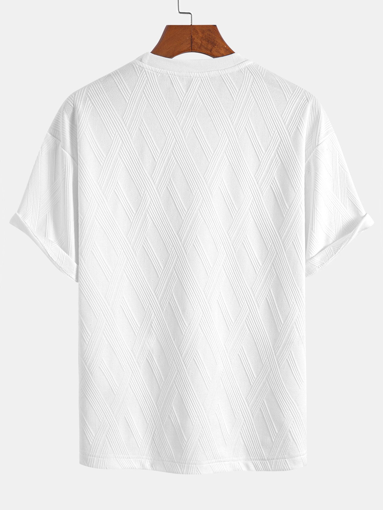 Comfortabele set bestaande uit een T-shirt en shorts met ruitjacquardprint