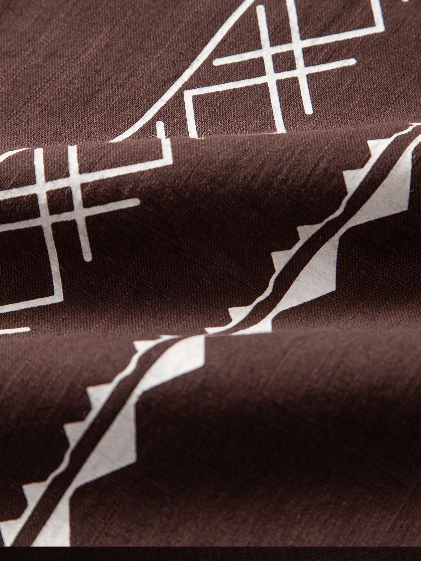 Overhemd in linnenstijl met geometrisch patroon