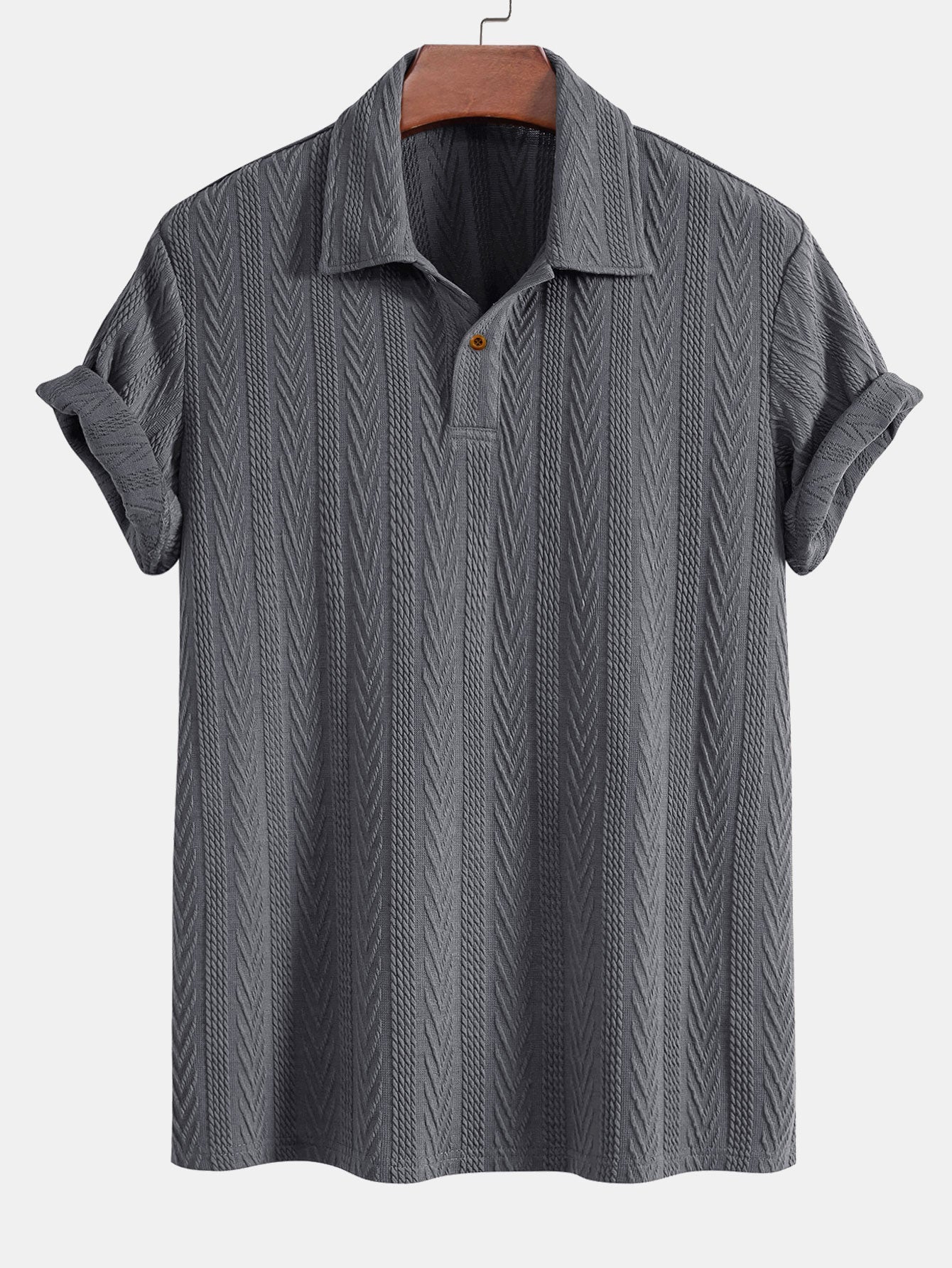 Polo shirt met korte mouwen en jacquardprint