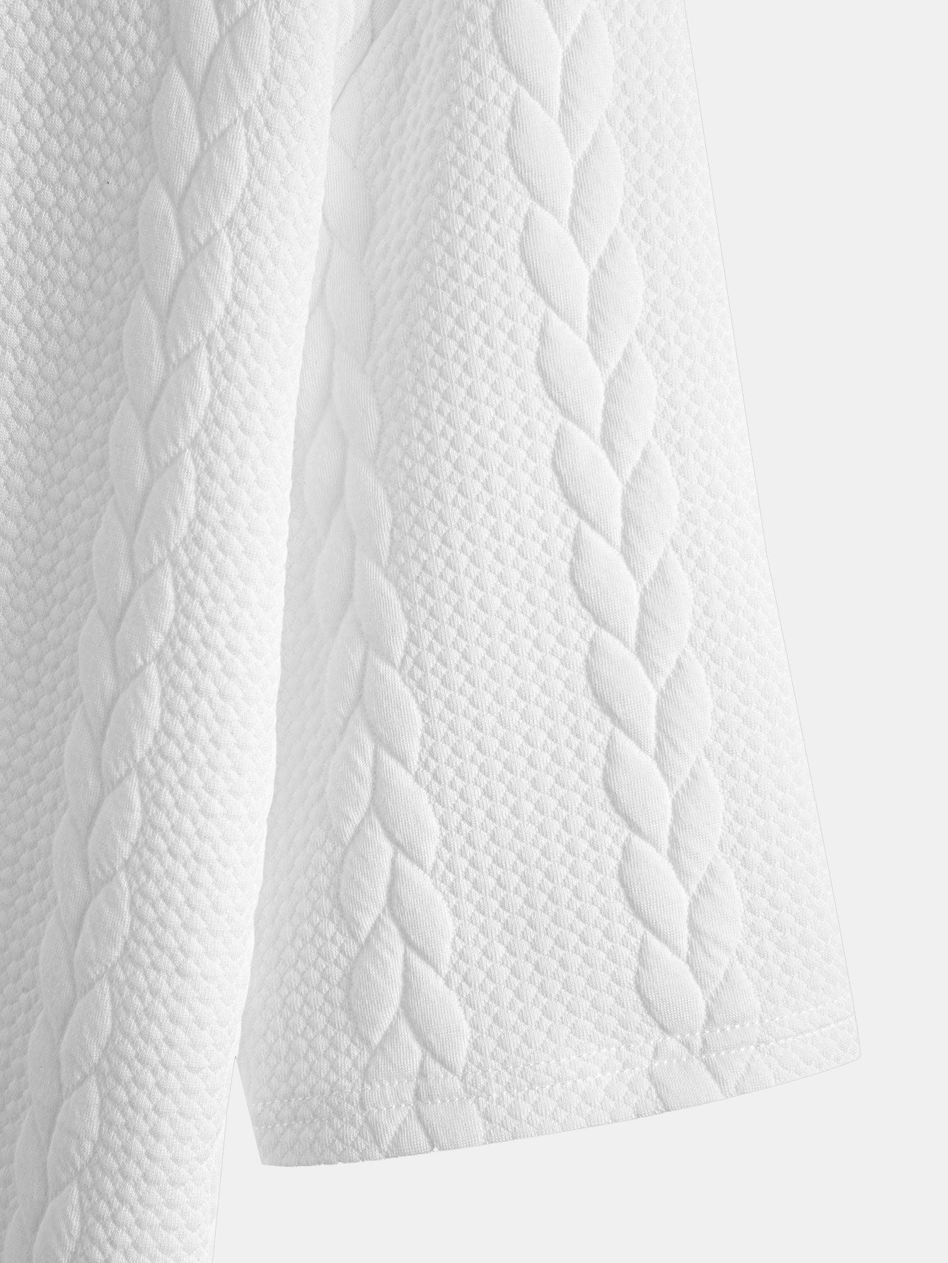 Comfortable Mid-Length Sleeve Twist Jacquard Tee & Shorts Set