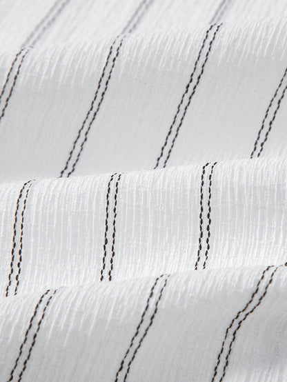 Gestreept overhemd met textuur en knoopsluiting