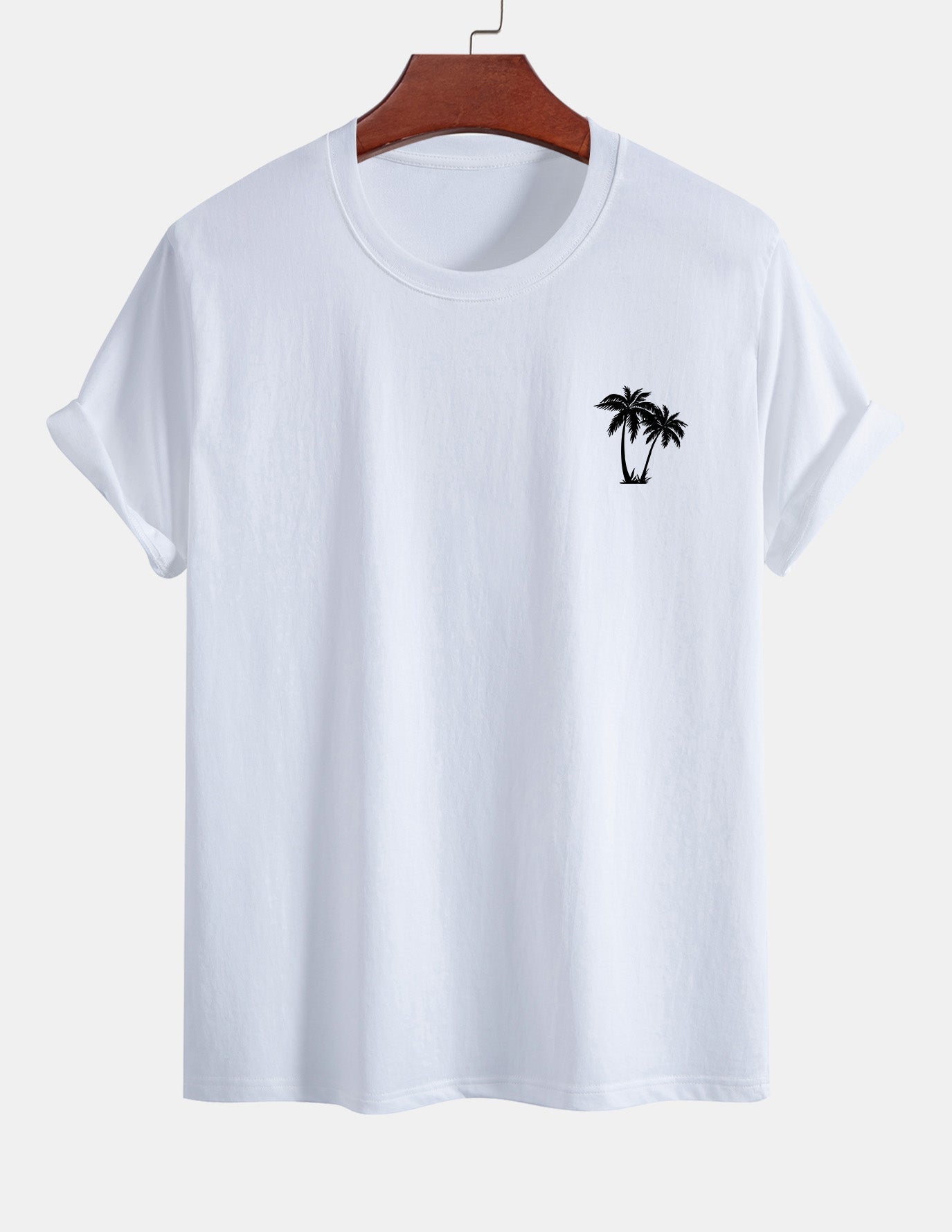Klassiek katoenen T-shirt met palmboomprint.
