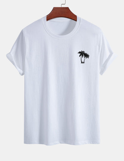 Klassiek katoenen T-shirt met palmboomprint.