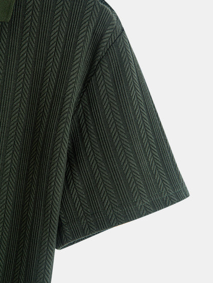 Textured Zip-Up Polo