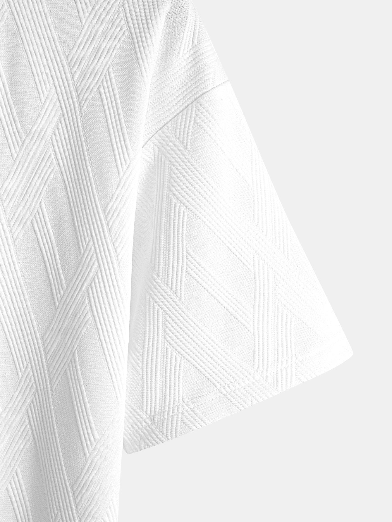 Comfortabele set bestaande uit een T-shirt en shorts met ruitjacquardprint