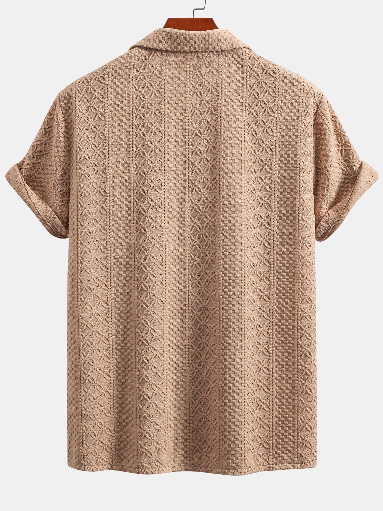 Floral Checkered Jacquard Cuban Shirt