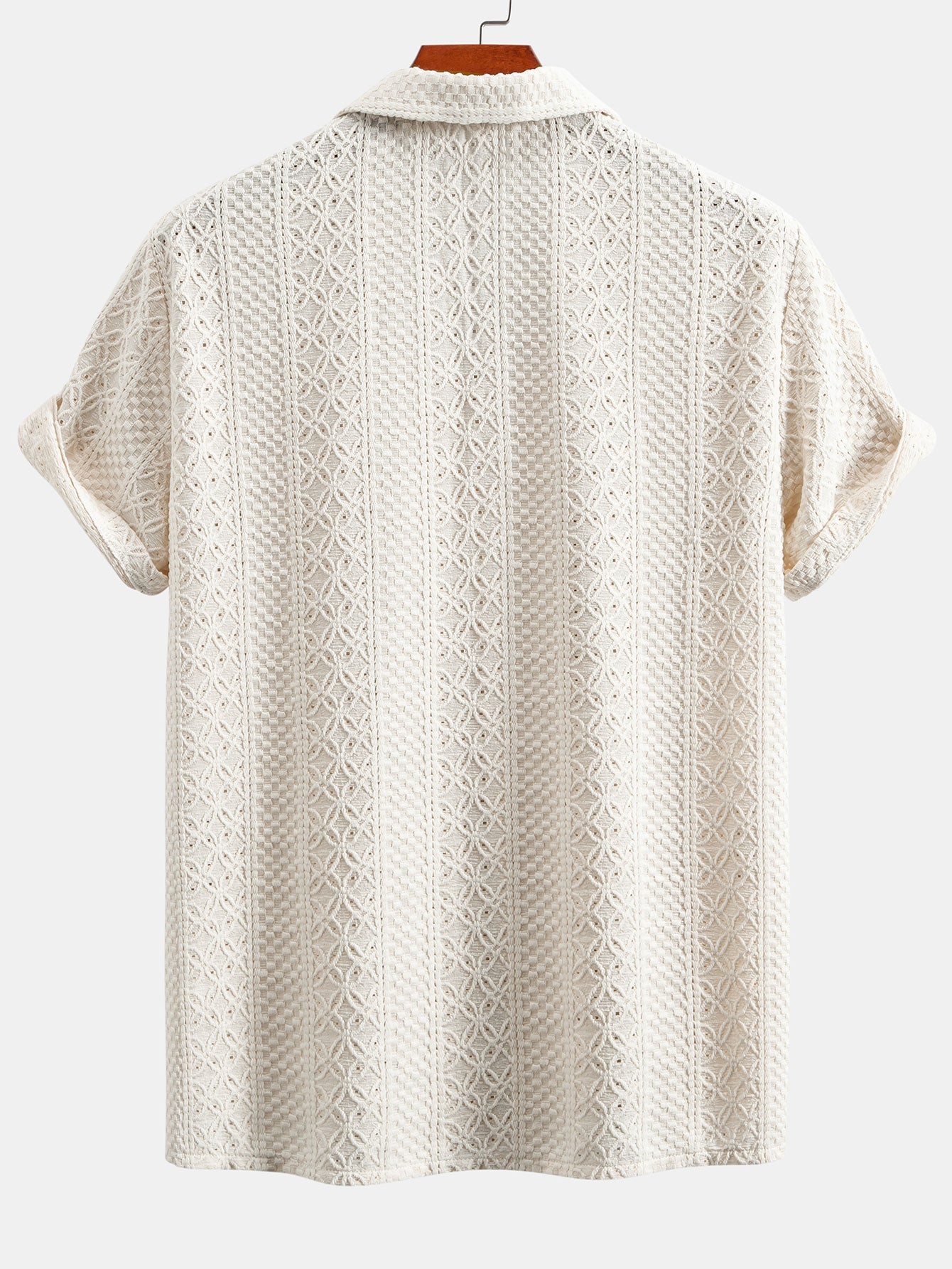 Floral Checkered Jacquard Cuban Shirt