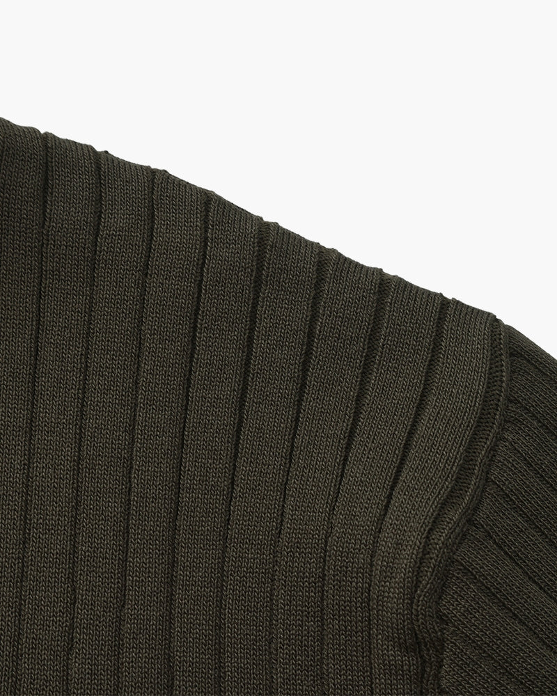 Luxury Ribbed Knit Polo Shirt