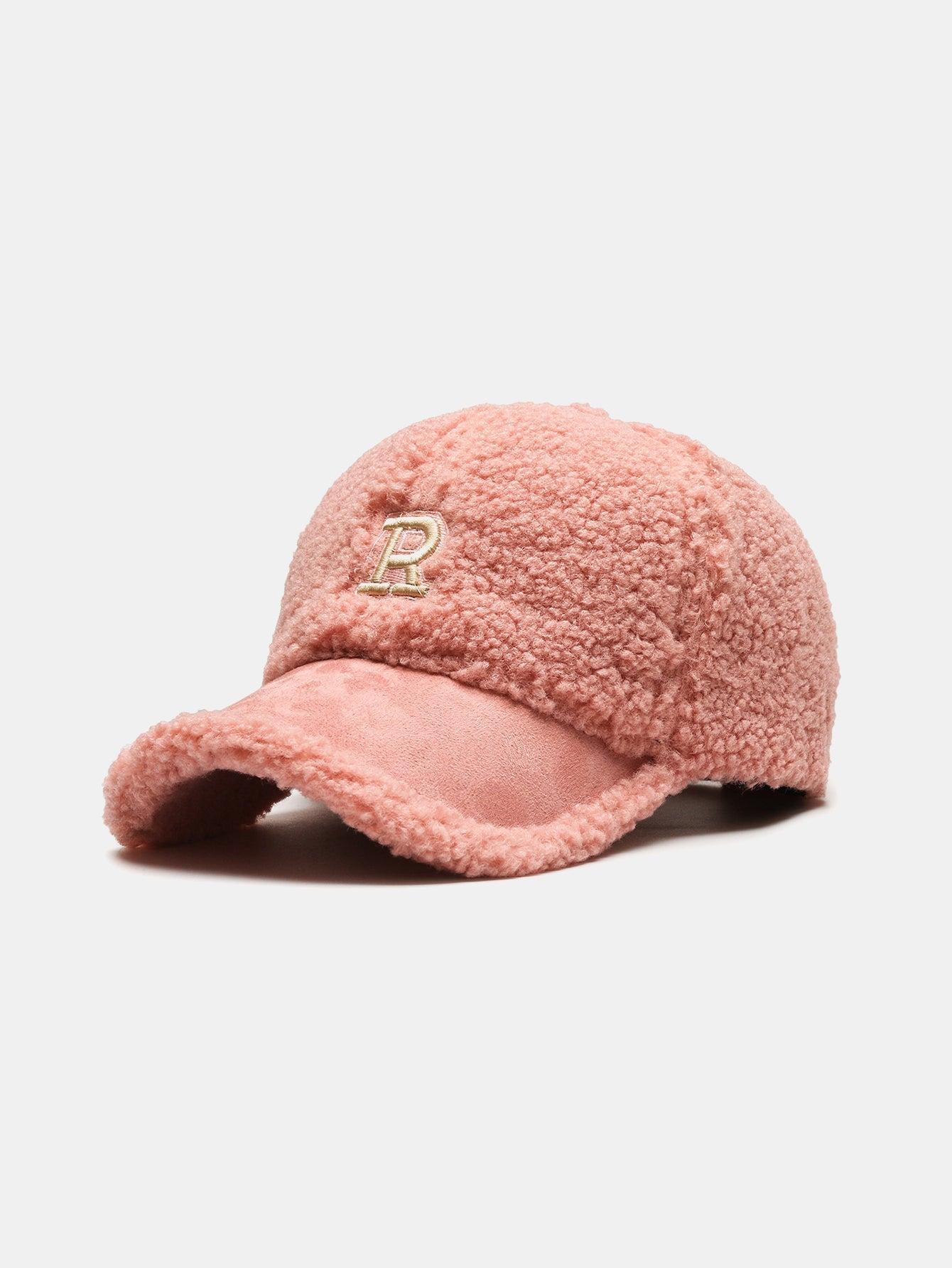 Cozy Plush Winter Baseball Cap with Letter Design