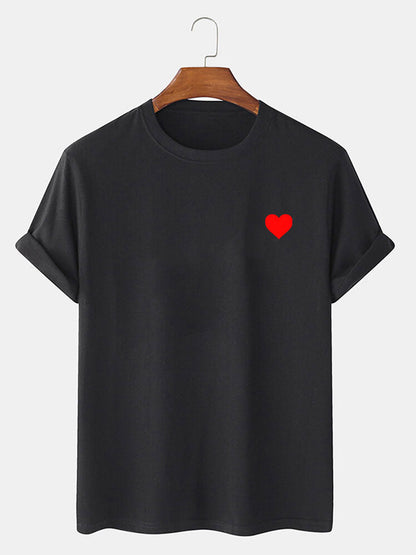 Rood T-shirt met hartjesprint