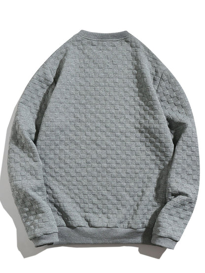 Jacquard Sweatshirt with Checkerboard Design