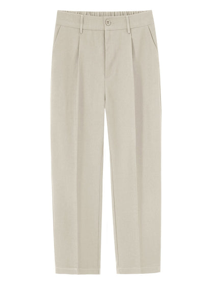 Comfortable Elastic Waist Straight-Leg Pants