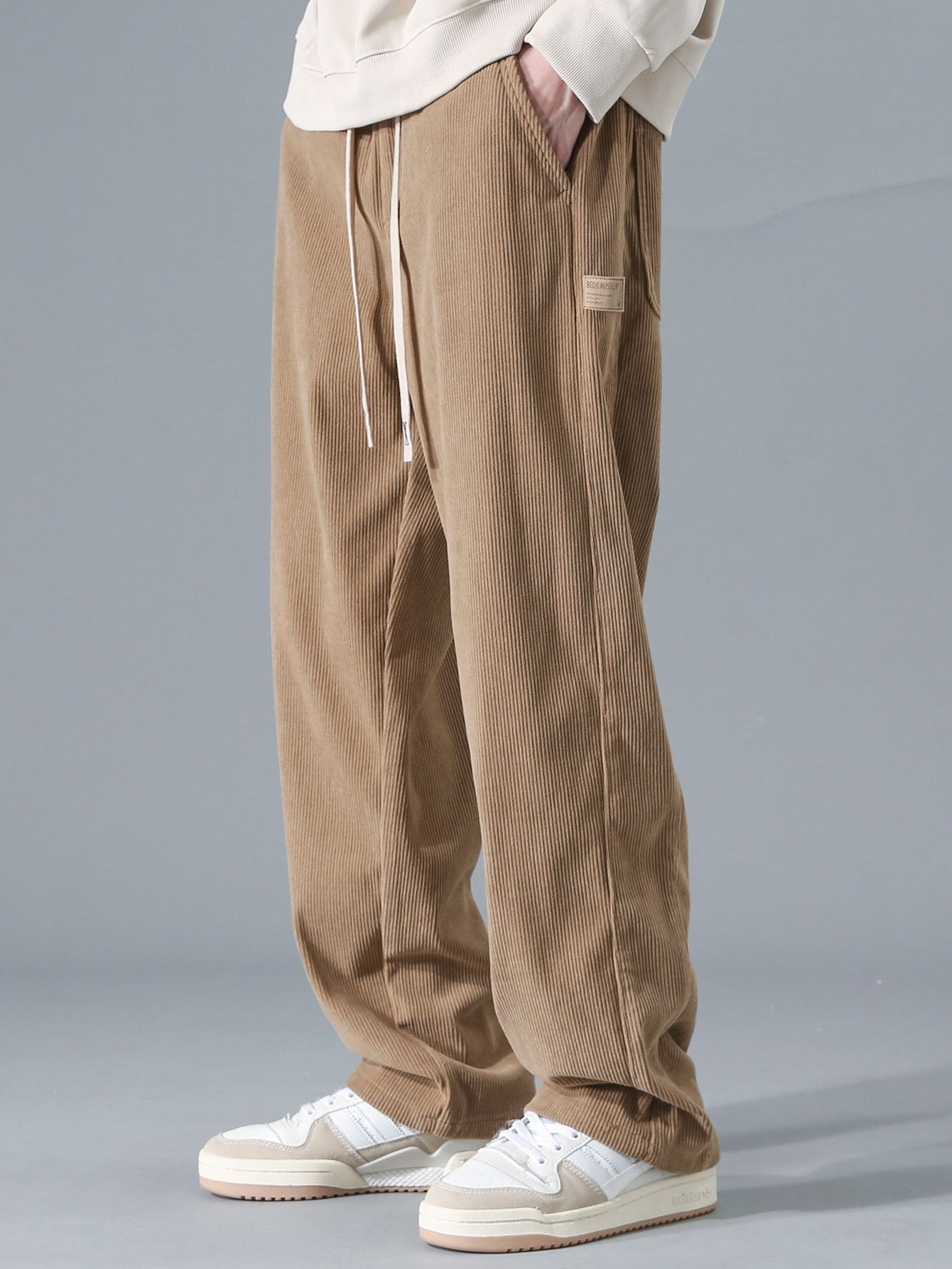 Klassieke corduroy broek met rechte pijpen