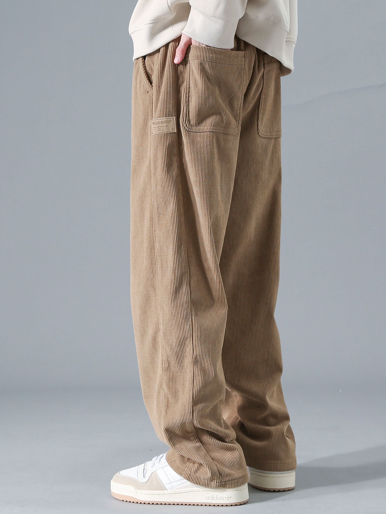 Klassieke corduroy broek met rechte pijpen