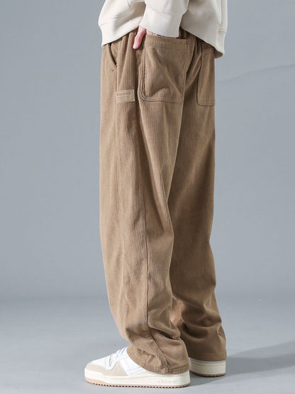Klassieke corduroy broek met rechte pijpen