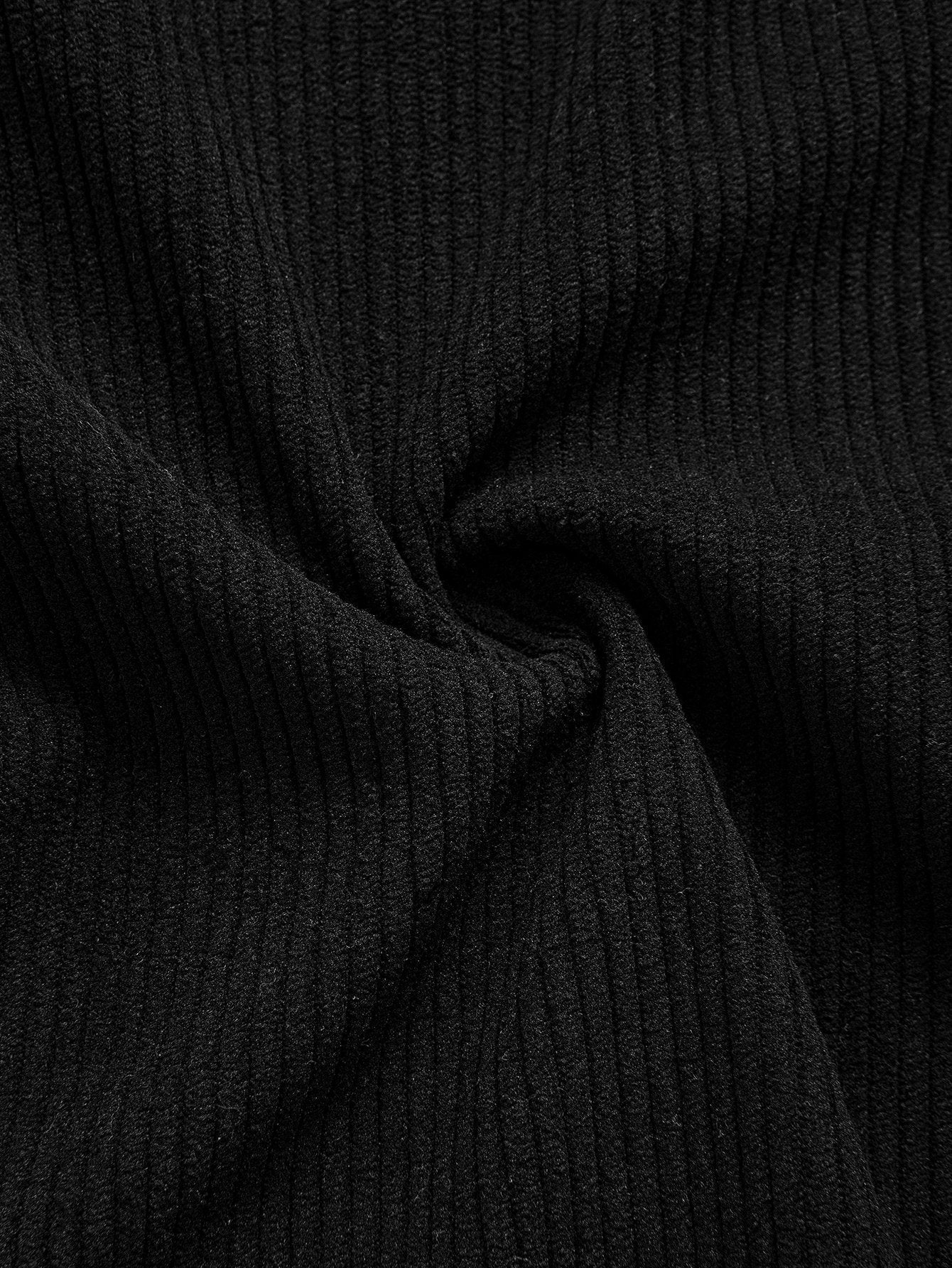 Relaxed Fit Etnisch Geometrisch Corduroy Patchwork Shirt - Uniek willekeurig patroonontwerp