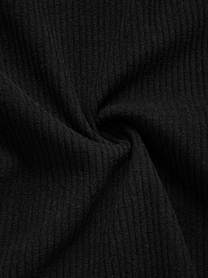 Relaxed Fit Etnisch Geometrisch Corduroy Patchwork Shirt - Uniek willekeurig patroonontwerp