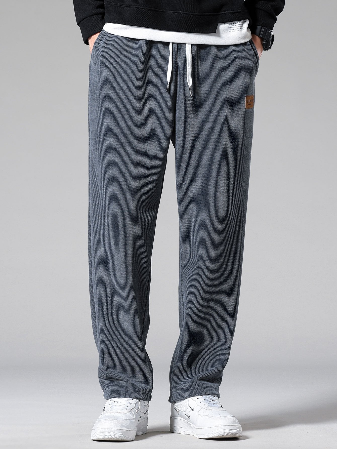 Klassieke corduroy broek met rechte pijpen