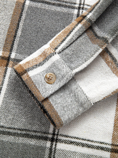 Comfortabele hoodie met contrasterende corduroy ruitjesprint