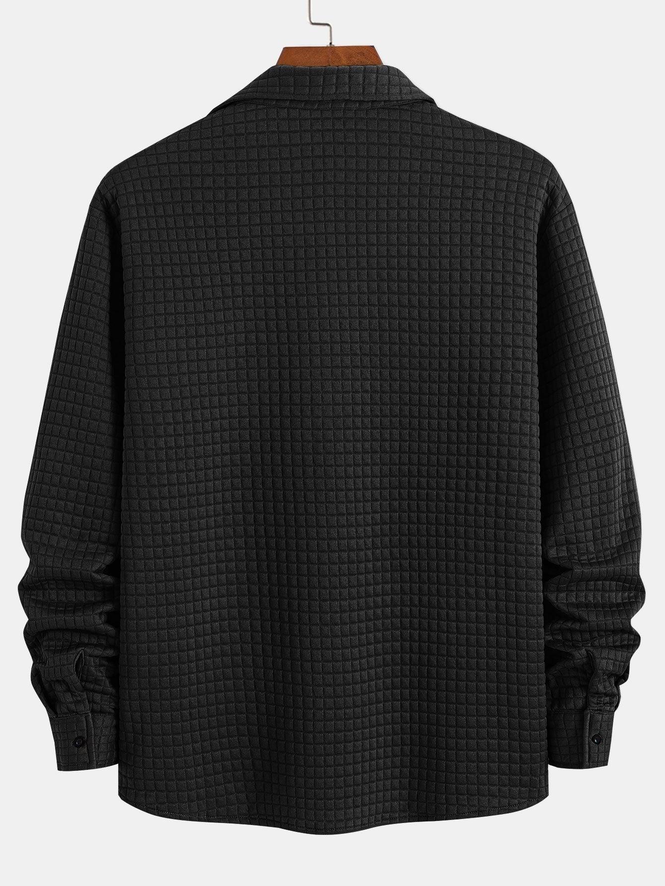Waffle Knit Button-Up Shirt