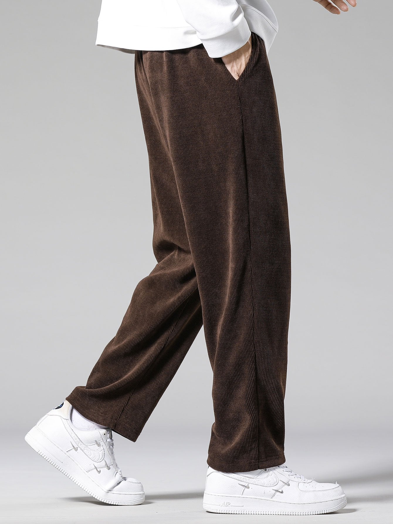 Klassieke corduroy broek met rechte pijpen
