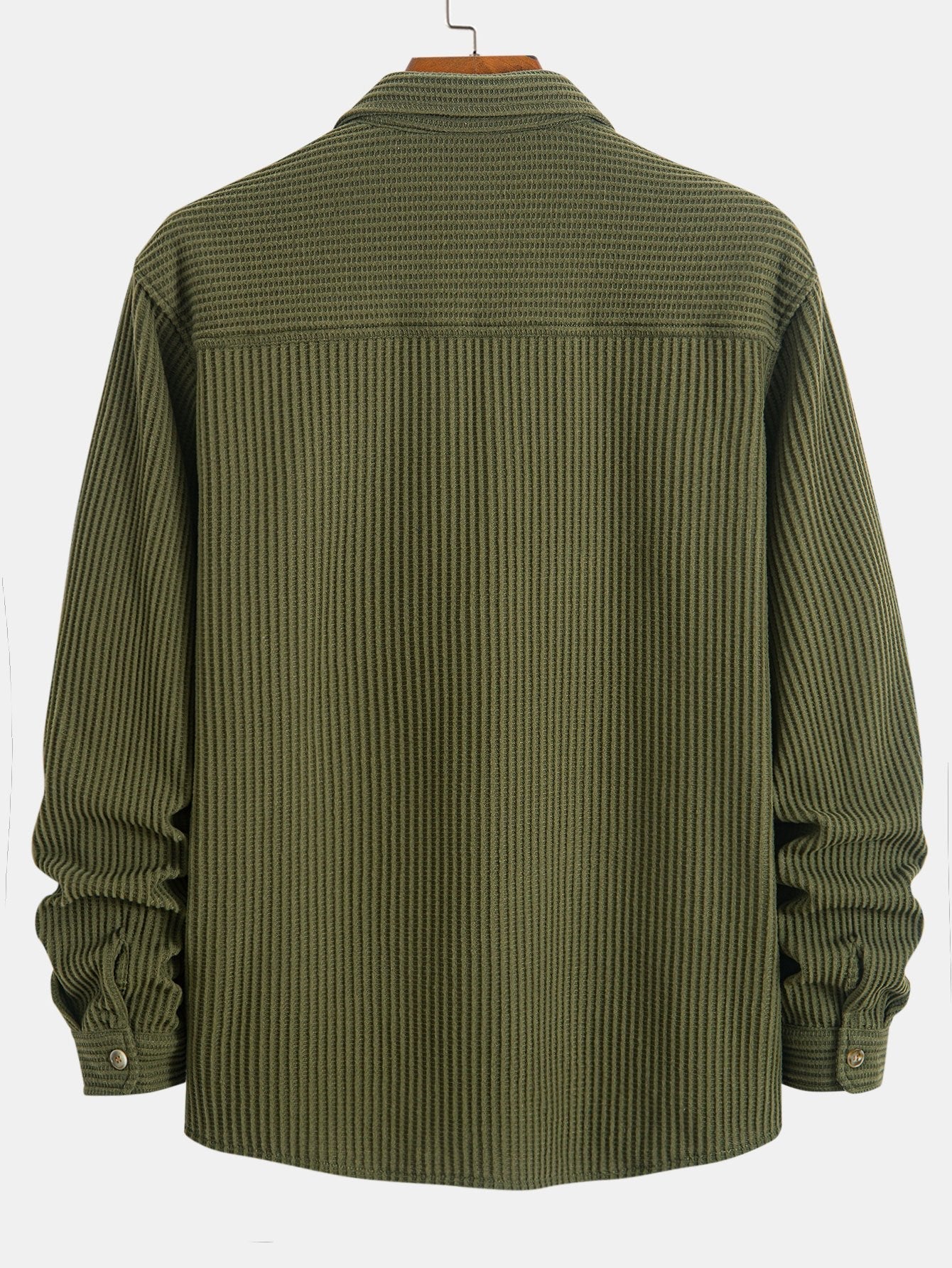 Overhemd met knoopsluiting en dubbele zak in wafelpatroon