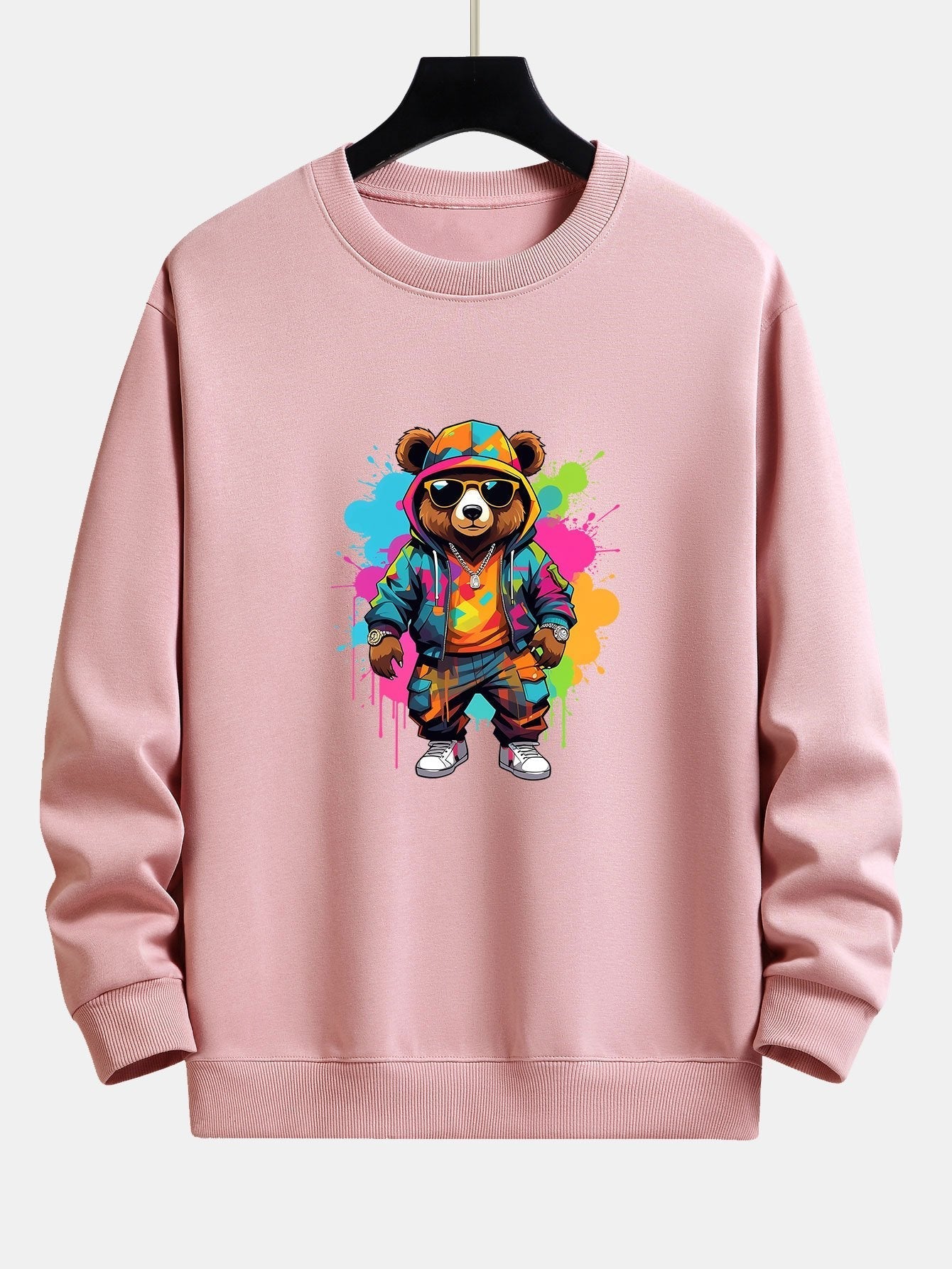 Vibrant Bear Print Relaxed Fit Sweatshirt