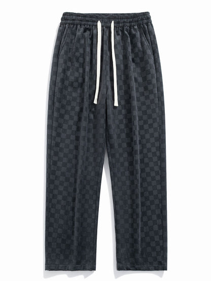 Plaid Straight Leg Trousers