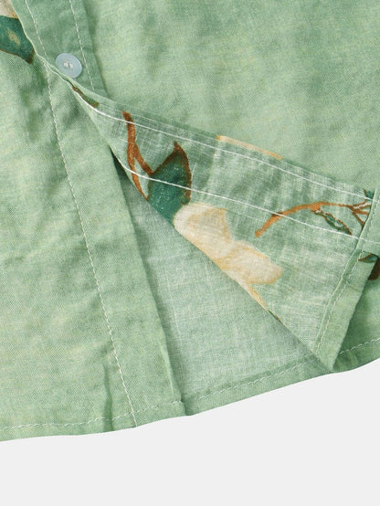 Overhemd met bloemenprint en knoopsluiting